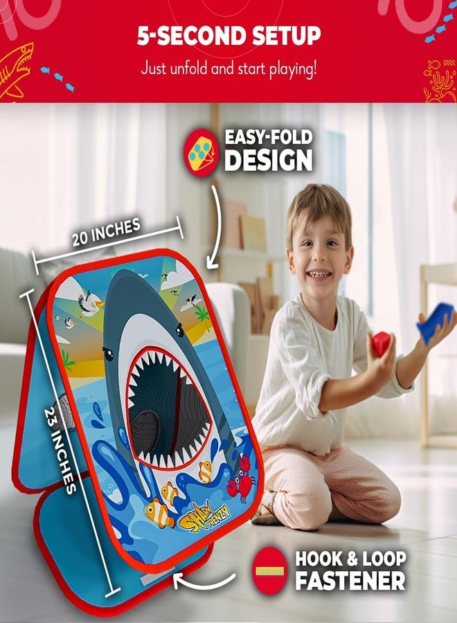 Swooc Games® - Shark Frenzy™ | 2-in-1 Bean Bag Toss Game for Kids | 5-Second Setup Toddler Party Games for Kids | Toddler Outdoor Fun | Corn Hole Shark Toys for Boys | Cornhole Game Set Outside - Image 4