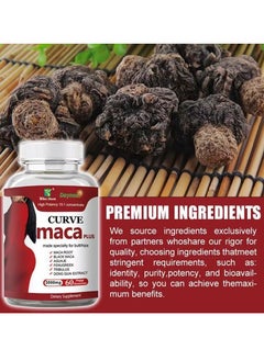 Wins Town Maca Gummies 3000MG Black Maca Root Dong Quai Extract  Energy Formula Dietary Health Supplement 60 Gummies  - Image 2