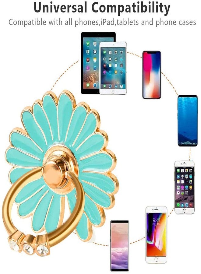 Zittop 3-Pack Phone Ring Holder 360 Rotation Glitter Bling Bling Finger Bracket Stand Grip Kickstand for Smartphones,Tablets,Pads (Daisy Pink/White/Green) - Image 5