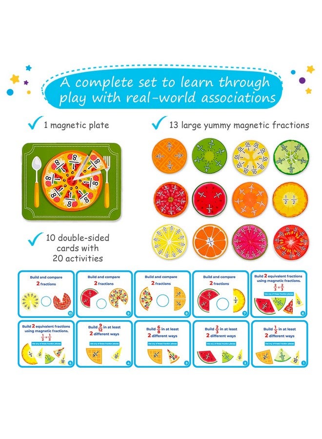 Simply magic Y Magnetic Fractions - Magnetic Fraction Tiles & Circles, Bars, Classroom Math Manipulatives, Fraction Manipulatives For Elementary Teachers 2Nd, 3Rd, 4Th, 5Th Grade - Simply Magic - Image 5