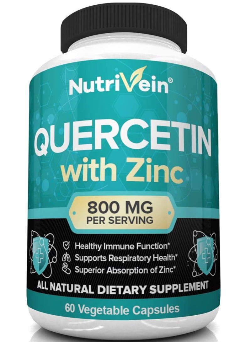 نيوتريفين كيرسيتين 800 ملغ مع الزنك - فلافونويد الصباغ النباتي 60 كبسولة