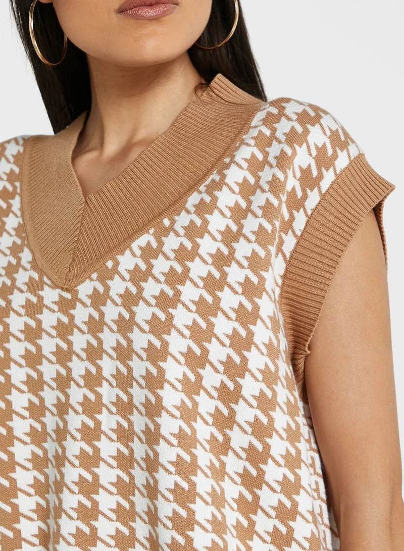 Ginger Checked Sweater