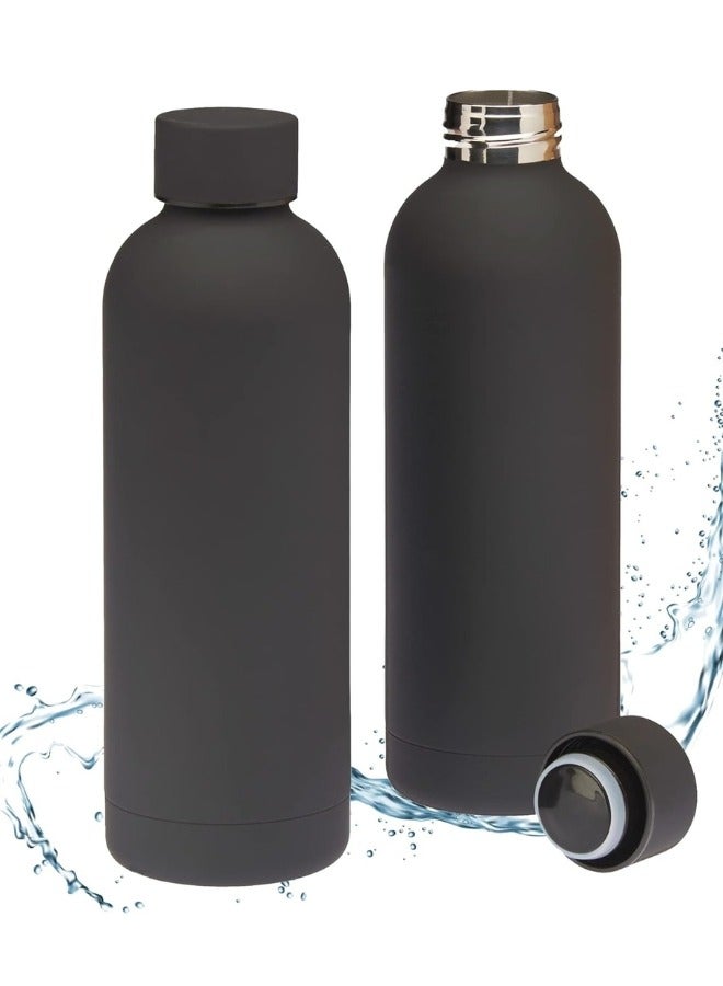Happy Home Double Wall Stainless Steel Water Bottle Leakproof Sports Bottle for Hot and Cold Drinks 500ml - Black  - Image 2