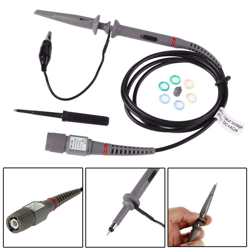 Hantek Universal oscilloscope Probe with Accessories kit 100MHz Scope Clip with BNC to Minigrabber Test Leads 1X 10X (PP-150) - Image 5