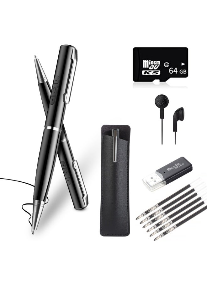 SANMUDII 64GB Digital Voice Recorder—Voice-Activated Recorder with Playback Function, Professional Audio Recording Device Ideal for Lectures/Meetings/Classrooms, Portable Student Recorder with MP3 Player, Built-in Noise Reduction, Large Storage Capacity, Supports File Transfer to Computer, Perfect Gift (Black) - Image 2