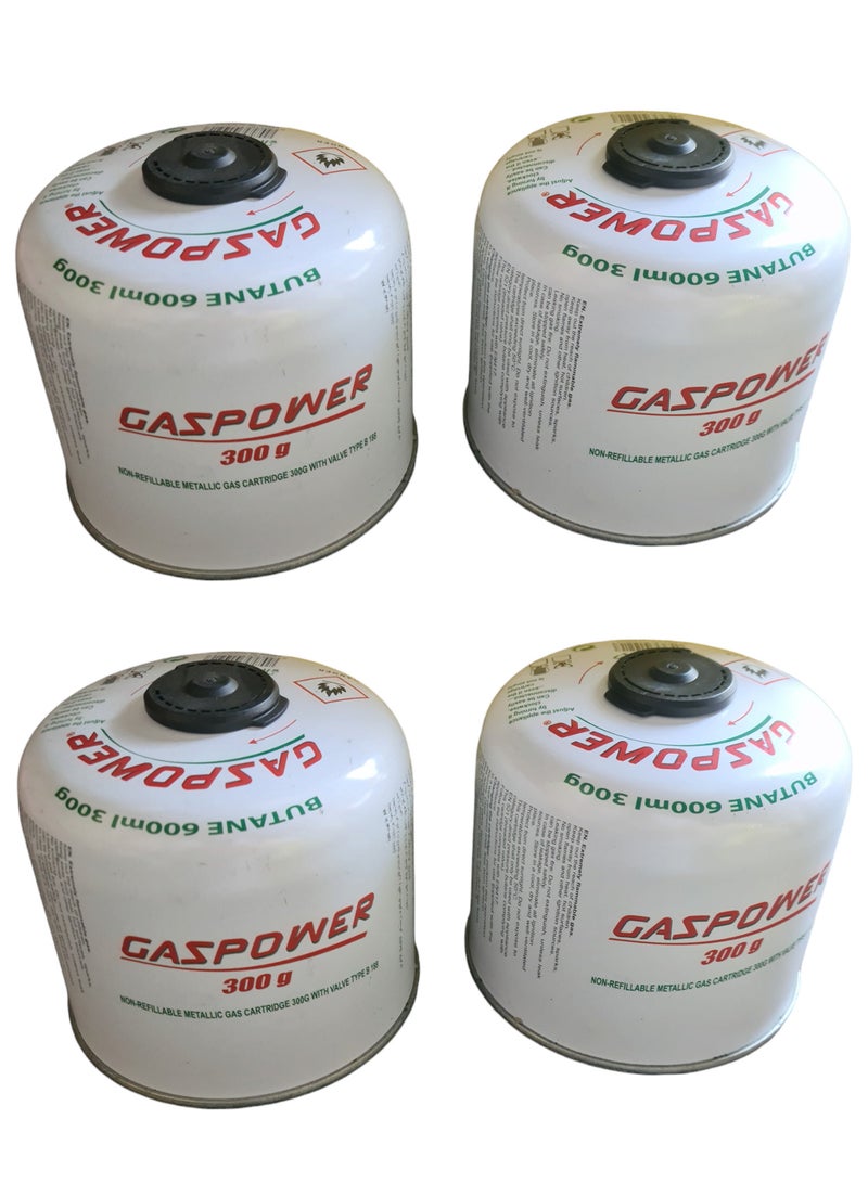 GASPOWER 4 Pieces of Butane Gas for Portable Stove 300g Cylinder - Image 1