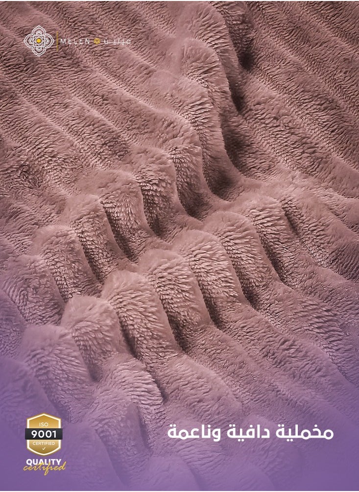 ميلين بطانية ثقيلة ناعمه مناسبه لكل الفصول - بطانيه شتويه مخمل محفور اكاسيا 200 × 230 - بني  - Image 3