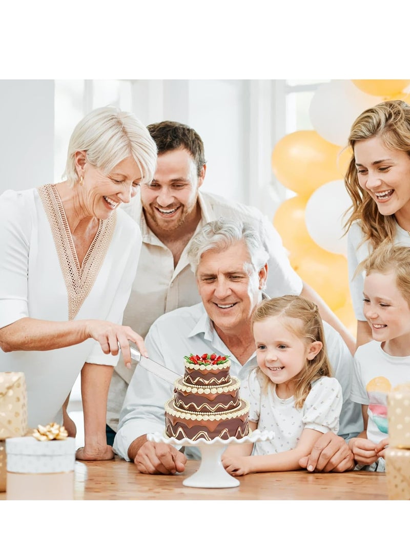 أوزيغالور 2 قطعة طقم سكاكين وتقديم كيك الزفاف، من الفولاذ المقاوم للصدأ مع مقابض من الكريستال الأكريليك، لحفلات الزفاف وأعياد الميلاد (فضي) - Image 5