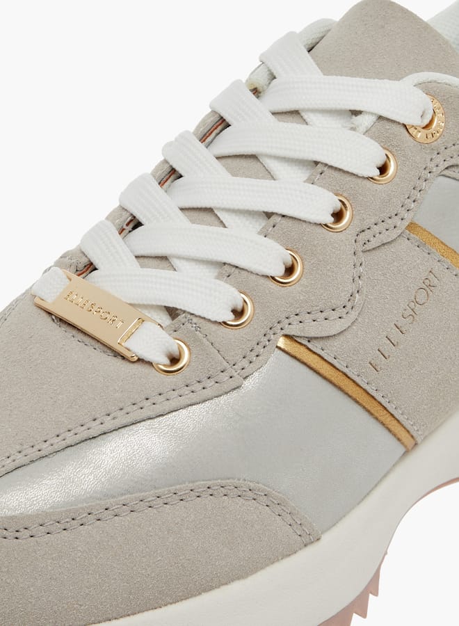 ELLE Women's Panelled Lace-Up Sneakers  - Image 4