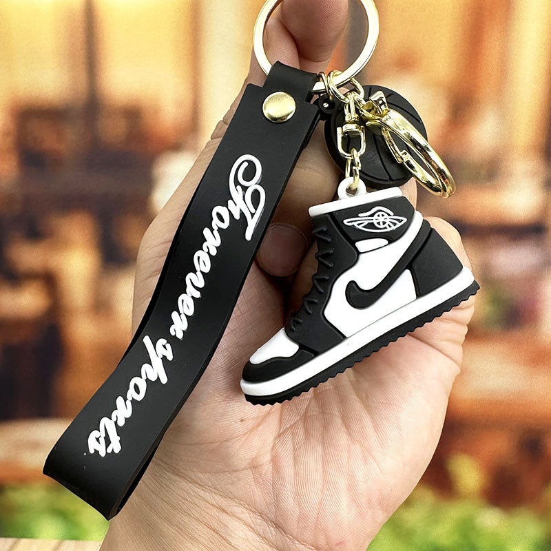 Couples Sneaker Keychain 3D AJ Car Keyring AJ black shoes (individually wrapped)