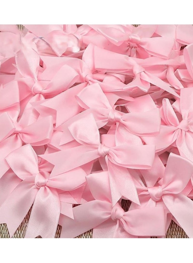 Pink satin bow ribbon to decorate boxes and gifts for baby showers and birthdays, 25 pieces - Image 3