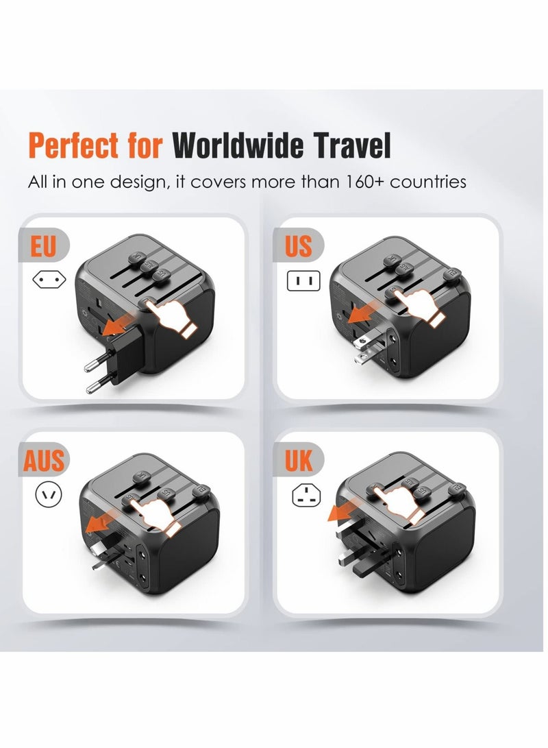 كابتن تيك Universal International Travel Power Adapter with High Speed 2.4A USB, European Adapter - Image 2