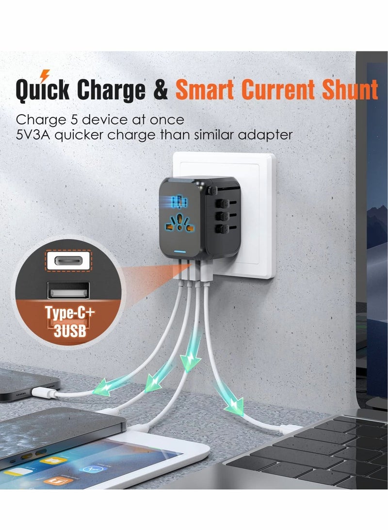 كابتن تيك Universal International Travel Power Adapter with High Speed 2.4A USB, European Adapter - Image 3