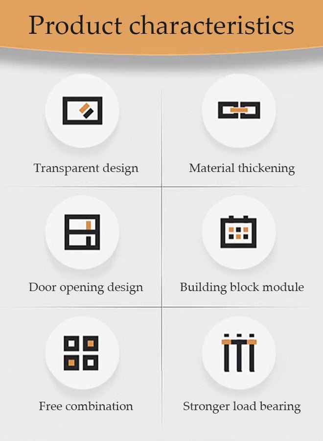 DUNISO 6 Pieces of Shoe Storage Boxes, stackable shoe display box, multifunctional transparent shoe box, plastic flip shoe box, dustproof and durable, suitable for both men and women，35*25*16CM - Image 3