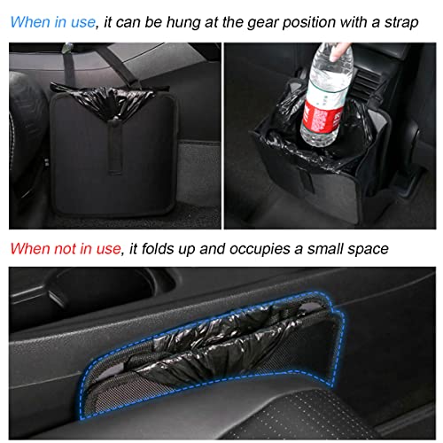 Fekey&JF Foldable Trash Can, Hanging Waterproof Leakproof Storage Bag with Large Capacity, Car Interior Accessories (Large) - Image 4