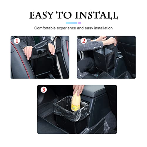Fekey&JF Foldable Trash Can, Hanging Waterproof Leakproof Storage Bag with Large Capacity, Car Interior Accessories (Large) - Image 5