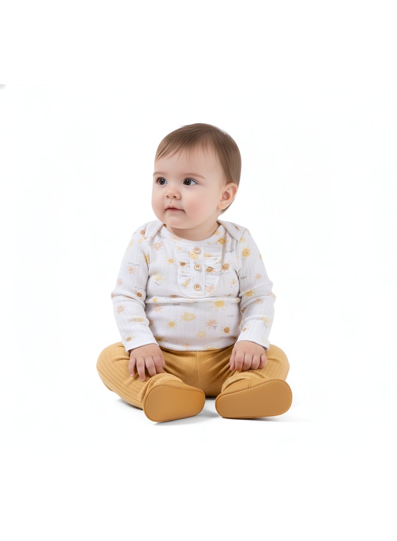 بمبىمىشى طقم بامبيميتشي أنايا بأكمام طويلة وطبعة شمس - أبيض - Image 2