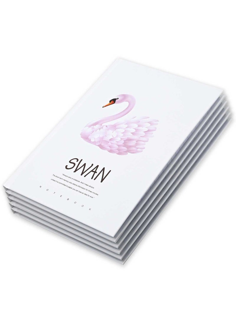 FIS Pack Of 5 Hard Cover Notebook, 96 Sheets A4 Swan Design 1 -FSNBHCA496-SWA1 - Image 3