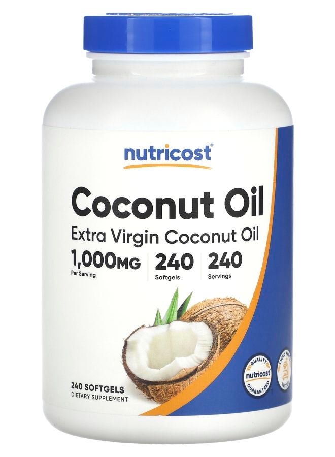 Nutricost Extra Virgin Coconut Oil 1000 mg 240 Capsules