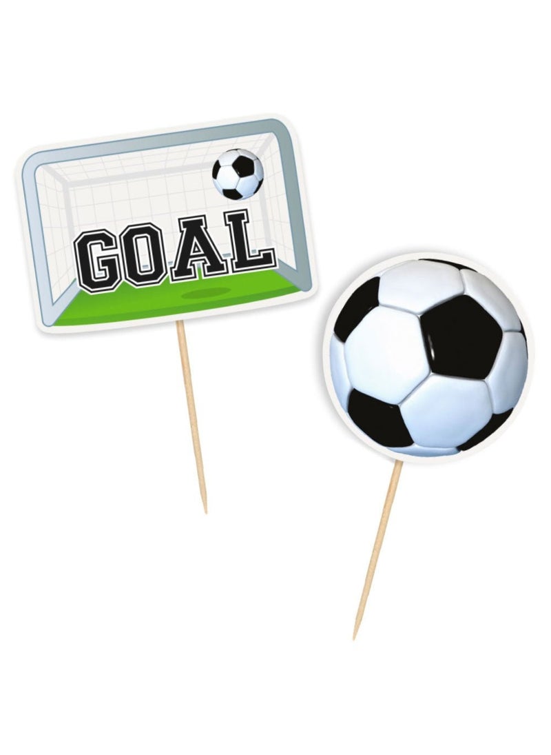 Unique Football Picks Paper Plastic 10cm 6-Pack