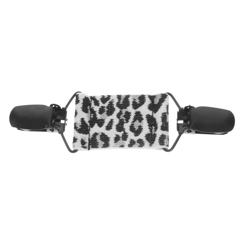 Shawl Collar Clips Styling Aid Leopard Design White Oval 1Pack - Image 1