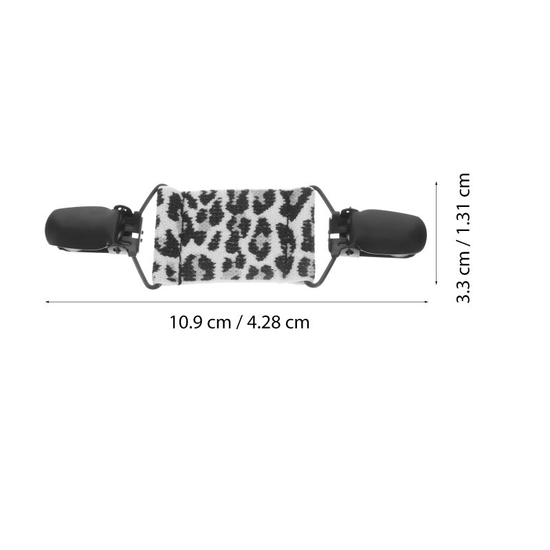 Shawl Collar Clips Styling Aid Leopard Design White Oval 1Pack - Image 2