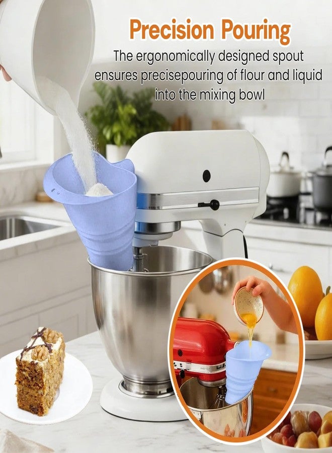 lyvantha Silicone Flour Funnel for KitchenAid Mixer - Dishwasher Safe Attachment for Artisan Tilt-Head Stand Mixer - Mess-Free Pouring Chute for Flour, Sugar & Eggs, Foldable Baking Tool - Image 2