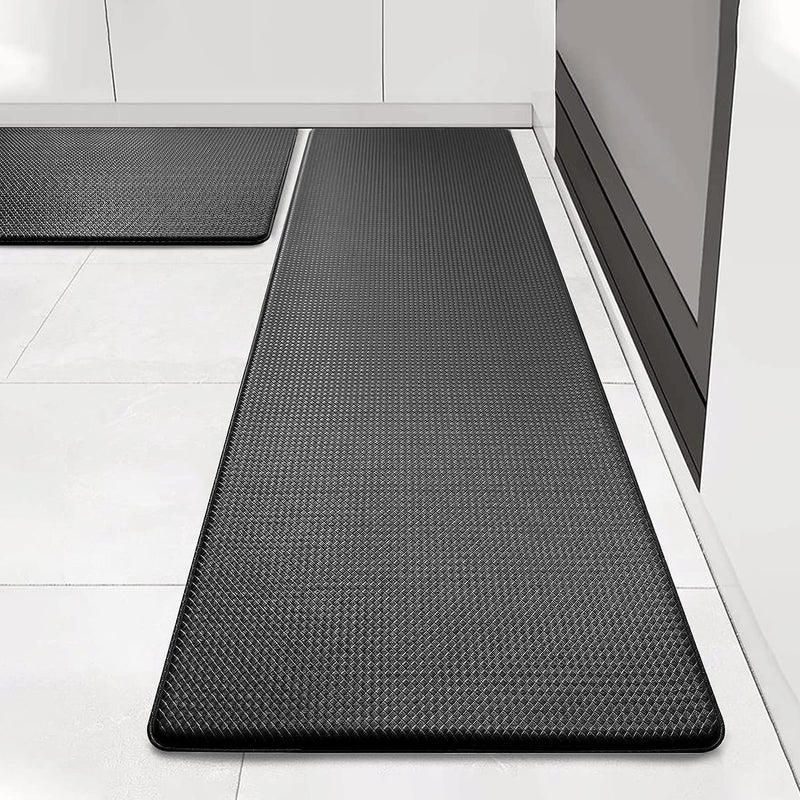 Artnice Kitchen Mats Anti Fatigue 2 PieceBlack Kitchen Mats for FloorMemory Foam Comfort Mat for Kitchen FloorWaterproof Anti Fatigue Mats for Kitchen FloorWork PlaceSinkOvenLaundry