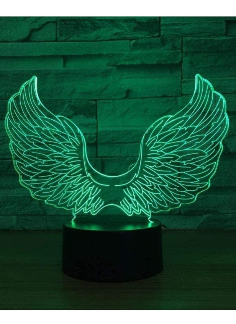 althiqahkey - 3D LED Magic Lantern Multicolor Night Light Decorative Lights In 7/16 Colors Touch Switch Function Suitable for Adults And Children  Wings - Image 1