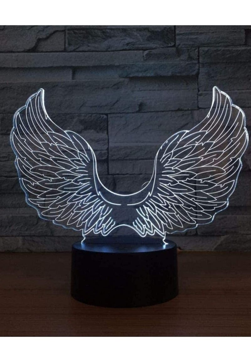 althiqahkey - 3D LED Magic Lantern Multicolor Night Light Decorative Lights In 7/16 Colors Touch Switch Function Suitable for Adults And Children  Wings - Image 1