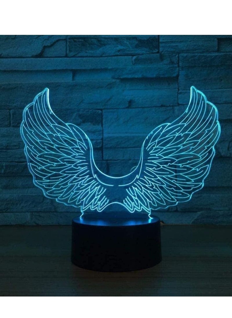 althiqahkey - 3D LED Magic Lantern Multicolor Night Light Decorative Lights In 7/16 Colors Touch Switch Function Suitable for Adults And Children  Wings - Image 1