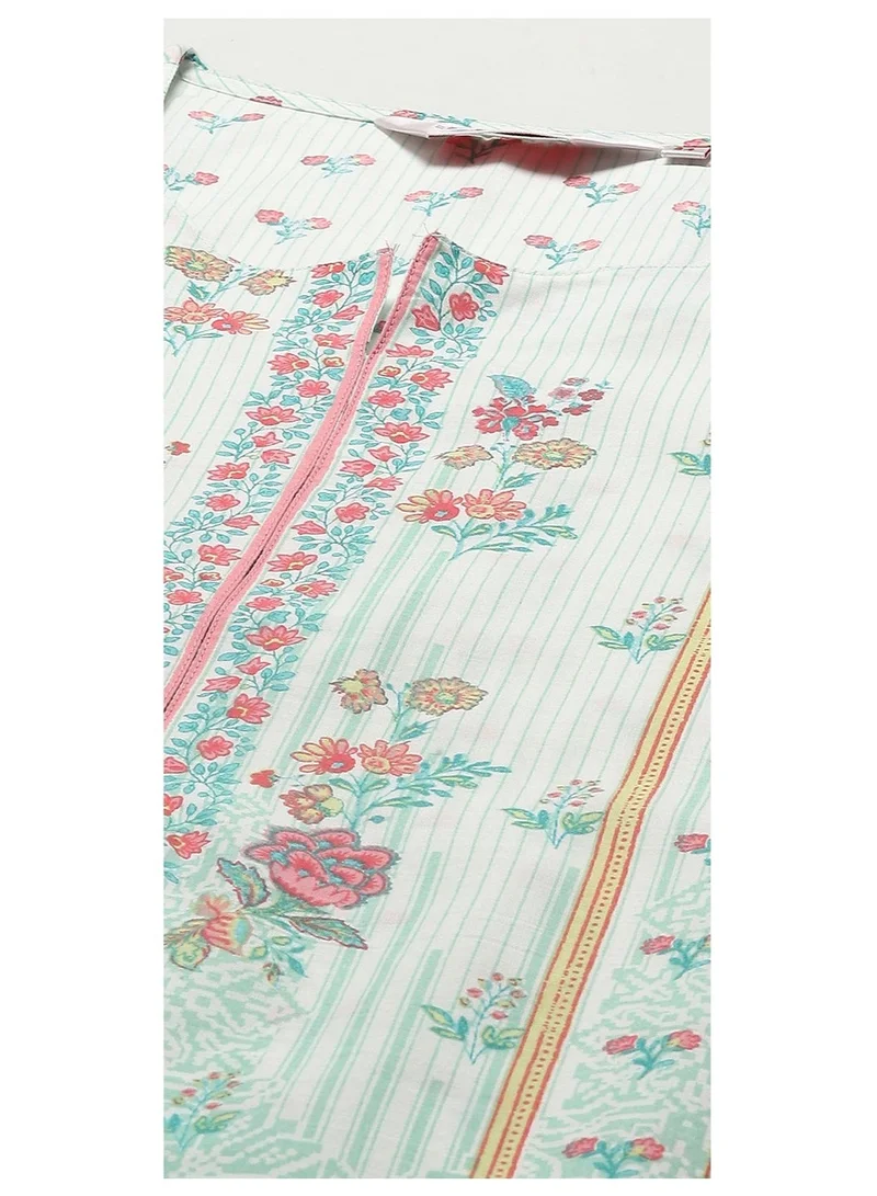 Biba Mint Cotton Straight Kurta