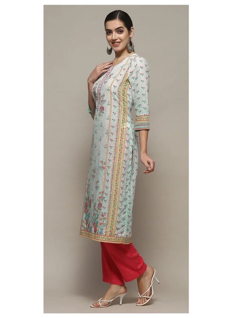 Biba  Mint Cotton Straight Kurta for Women | Best Price UAE