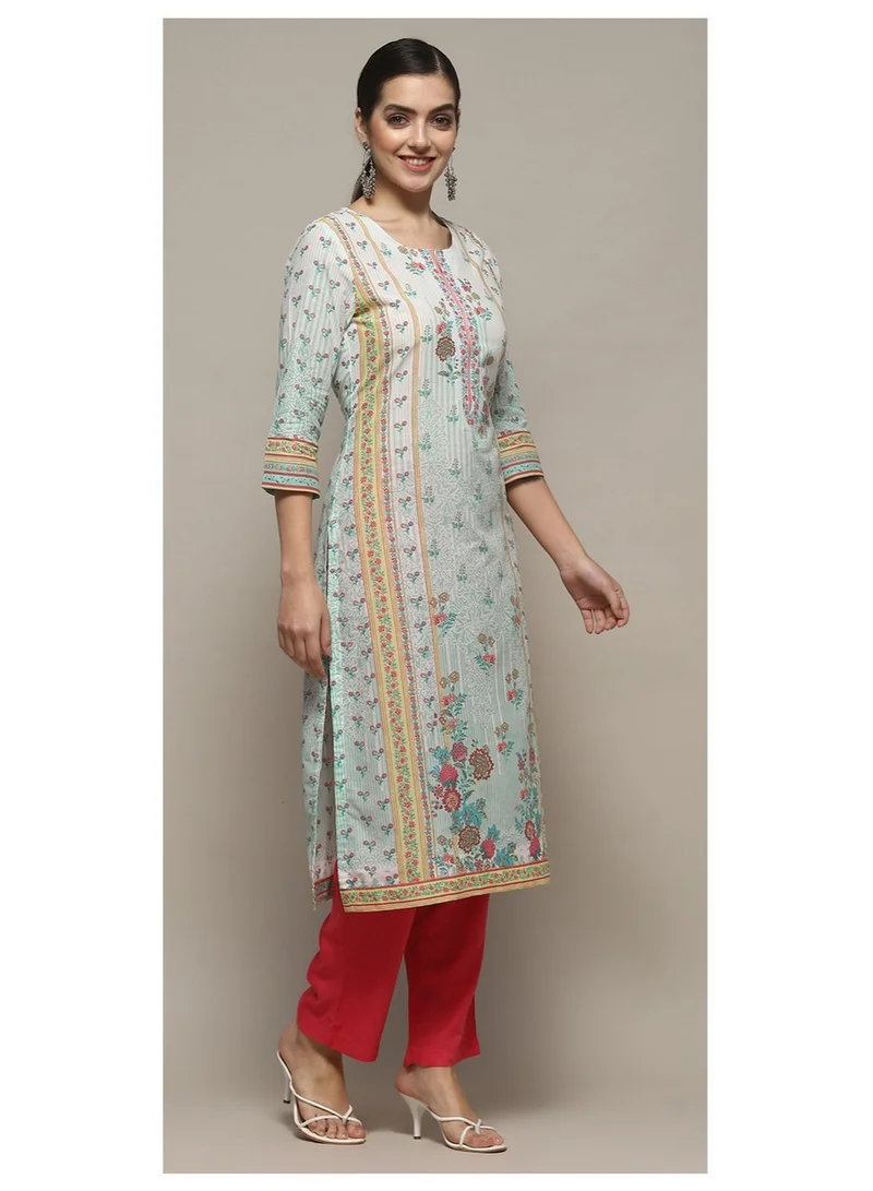Biba  Mint Cotton Straight Kurta for Women | Best Price UAE