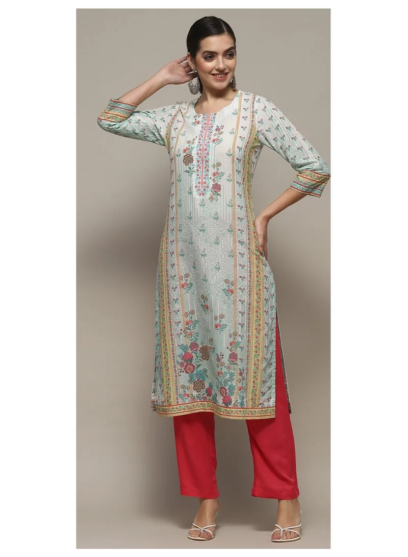 Biba  Mint Cotton Straight Kurta for Women | Best Price UAE