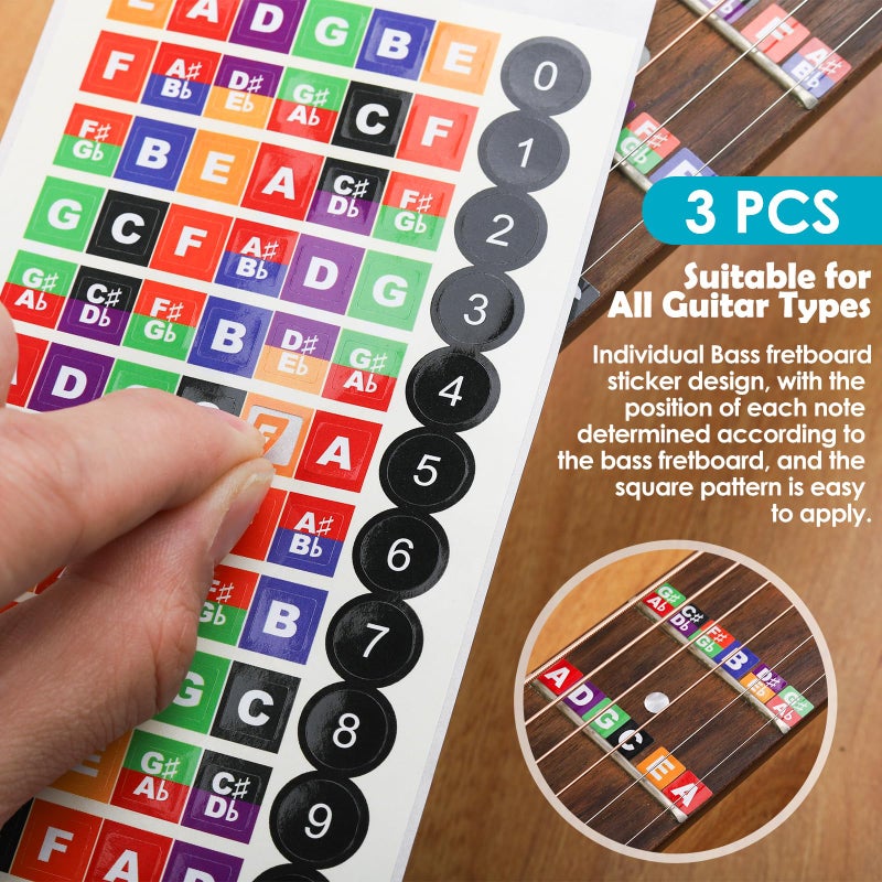 Enjoyard Guitar Learning Kit: 3 Pcs Fretboard Stickers & 1mm PVC Chord Interval Cards - Home Practice & Lesson Essential for Beginner Guitarists & Hobby Players - Image 2