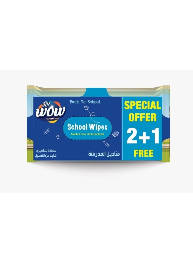 WOW Kid's School Anti-Bacterial Wipes - 10's Pack - Image 2
