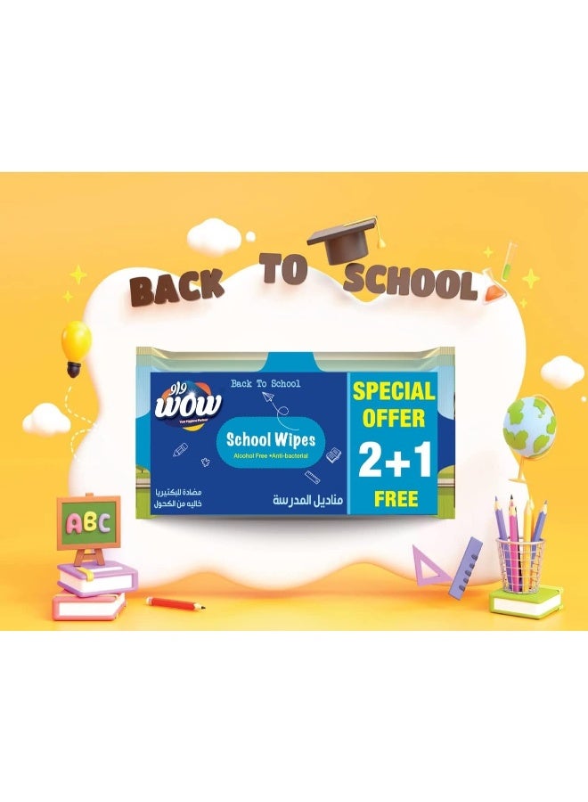 WOW Kid's School Anti-Bacterial Wipes - 10's Pack - Image 3
