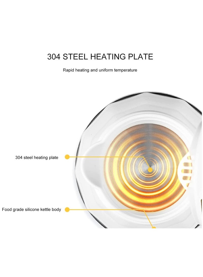 ELTRAZONE غلاية كهربائية قابلة للطي محمولة بسعة 600 مل، غلاية سيليكون آمنة للطعام مع سلك طاقة قابل للفصل، حاوية مياه صغيرة قابلة للطي للمطبخ المنزلي والخارجي (وردي) - Image 5