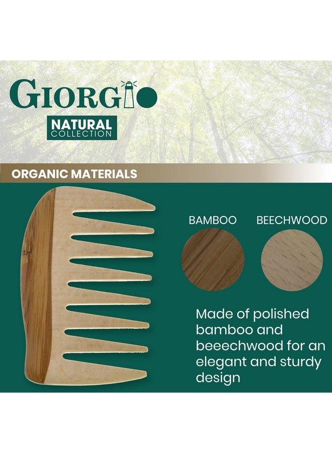 Giorgio Gionat8 Small Natural Wooden Comb Hair Detangler Wide Tooth Comb For Curly Hair, Bamboo And Beechwood Hair Combs For Thick Hair, Organic Wooden Hair Comb Perfect For Use With Long Thick Hair - Image 2