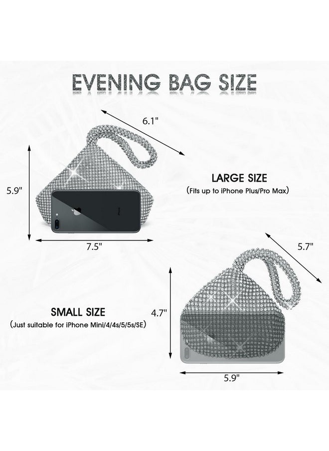 Jian Ya Na Fashion Women Rhinestone Trihedral Clutch Evening Bag Bling Zipper Wedding Purse  - Image 3