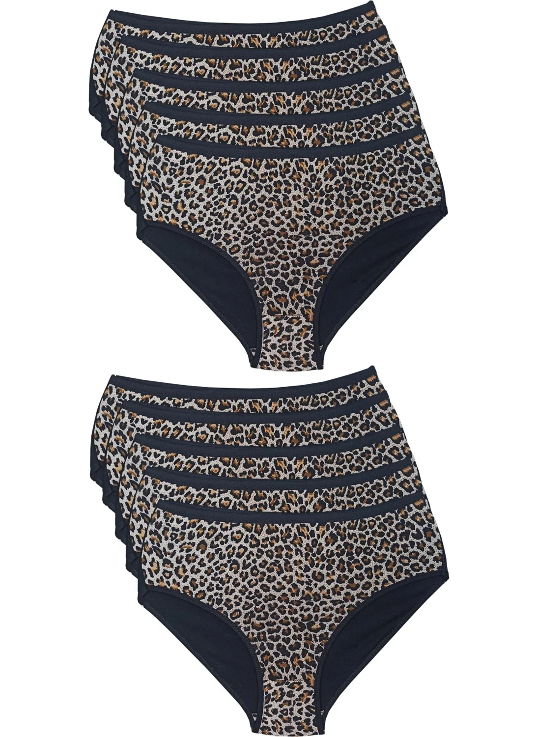 بلونس Lepoar Printed High Waist Lycra Cotton Bato Panties 10 Pieces