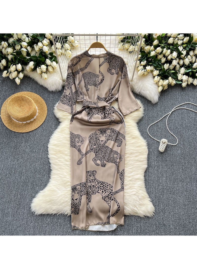 KUYING New Imperial Lace Waist Collection Satin Printed Skirt - Image 2