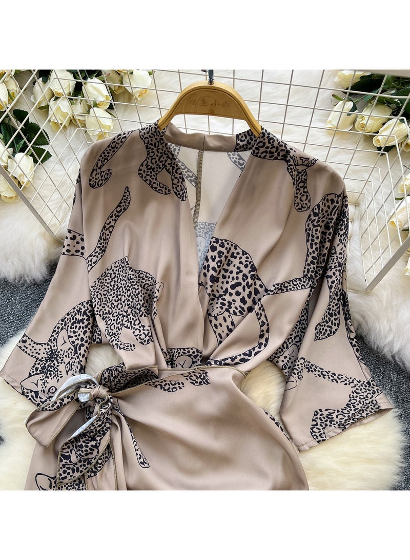 KUYING New Imperial Lace Waist Collection Satin Printed Skirt - Image 3