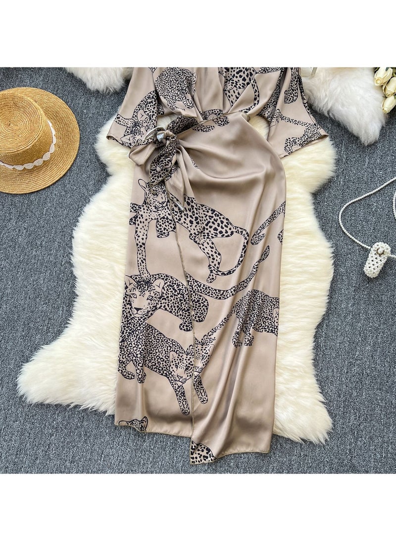 KUYING New Imperial Lace Waist Collection Satin Printed Skirt - Image 4