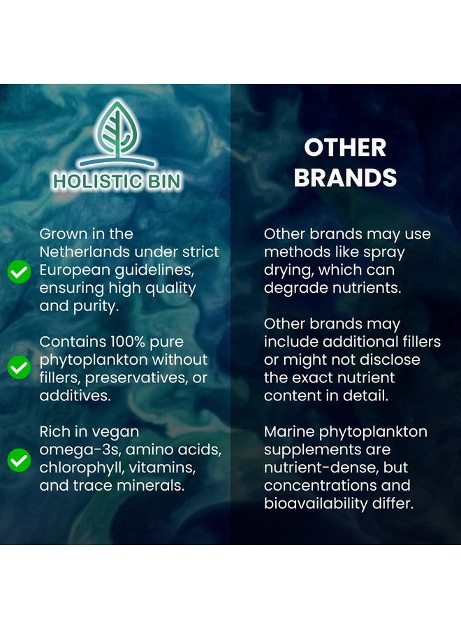 Holistic Bin Marine Phytoplankton Powder - Sustainably Cultivated in Nordic Green Water Farm - Nutrient-Dense Omega-3 Superfood - Rich in Amino Acids, Chlorophyll, Vitamins & Trace Minerals - 50 Grams - Image 2