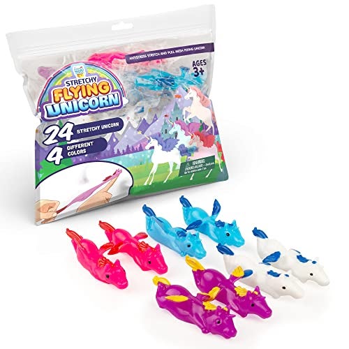 PICK A TOY Unicorn Slingshot Toys for Kids 24 Pack Stretchy Finger Slingshot Party Favors Unicorn Goodie Bag Fillers Birthday Party Favors for Girls Boys Classroom Prizes Easter Egg Fillers - Image 1