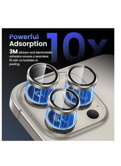 Generic Screen Camera for iPhone 15 Pro/iPhone 15 Pro Max Camera Lens Protector, 9H Tempered Glass Camera Cover Screen Protector, Metal Individual Ring for iPhone 15 Pro Max 6.9inch  - Image 4