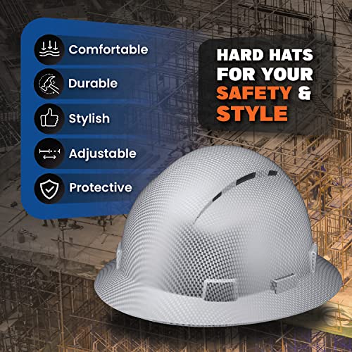 Acerpal Updated Vented Full Brim Hard Hat, Ice Cube Platinum Gloss, Padded, OSHA Construction Safety Approved Hardhats, Hard Hats for Men, Cascos De Construccion Helmet. - Image 2