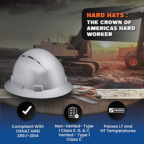 Acerpal Updated Vented Full Brim Hard Hat, Ice Cube Platinum Gloss, Padded, OSHA Construction Safety Approved Hardhats, Hard Hats for Men, Cascos De Construccion Helmet. - Image 5